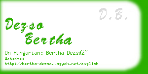 dezso bertha business card